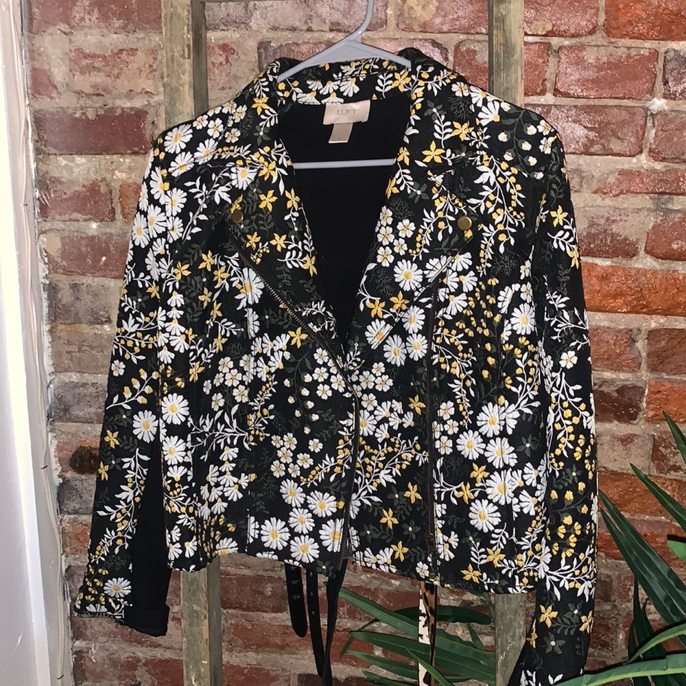 Loft Daisy Jacquard Moto Jacket